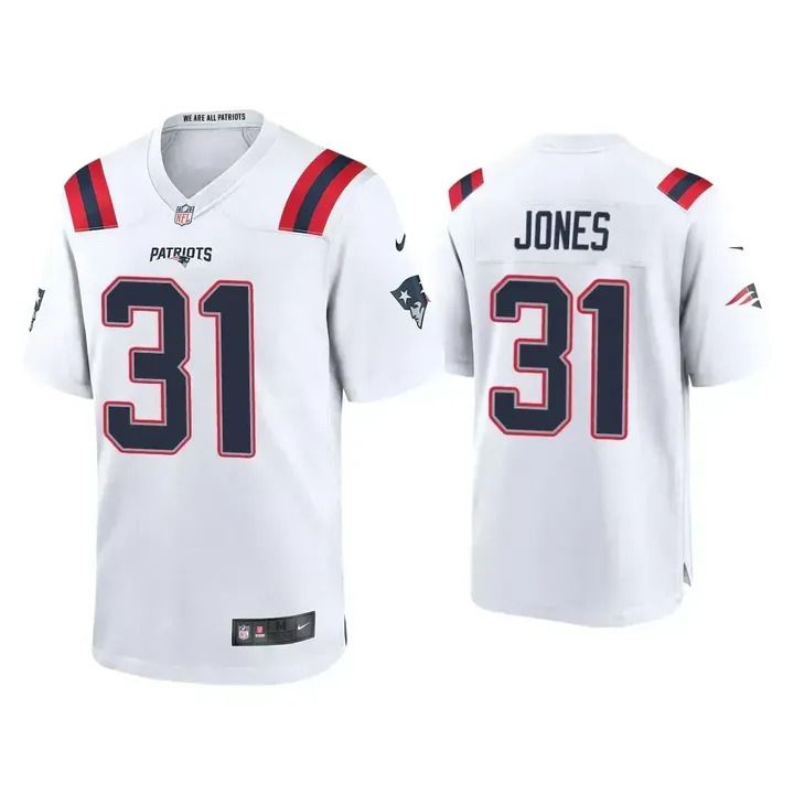 Men New England Patriots #31 Jonathan Jones Nike White Game Player NFL Jersey